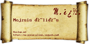 Mojzsis Éliás névjegykártya